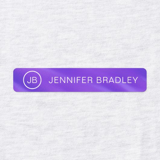 Monogram Aangepaste naam Kleding Label Rood Blauw (Design 2)