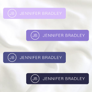 Monogram Aangepaste Naam Kleding Labels Paarse Lil