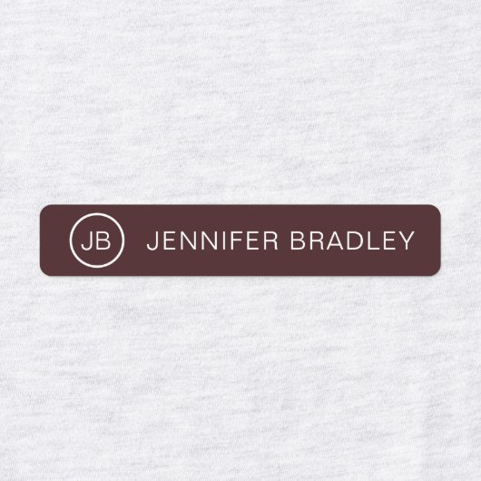 Monogram Aangepaste Naam Kleding Labels Rood Tan (Design 1)