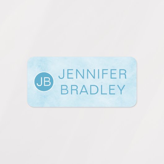 Monogram Aangepaste naam Kleding Labels Roze Blauw (Design 2)