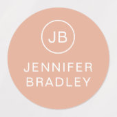 Monogram Aangepaste naam Kledingschool Labels (Design 2)