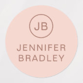 Monogram Aangepaste naam Kledingschool Labels (Design 1)