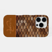 Monogram Aangepaste naam Metallic Zeemeermin-weegs iPhone Hoesje (Achterkant horizontaal)