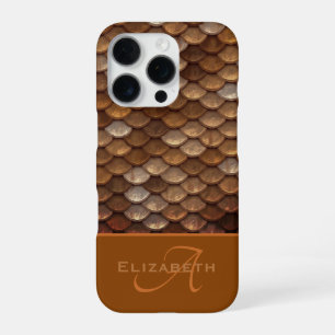 Monogram Aangepaste naam Metallic Zeemeermin-weegs iPhone 16 Pro Hoesje