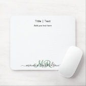 Monogram | Aangepaste naam | Minimalist voor aange Muismat (Met muis)