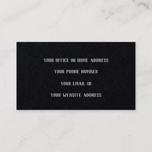 Monogram Aangepaste naam Zwart Papier Eenvoudig Visitekaartje (Achterkant)