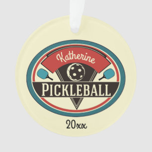 Monogram Aangepaste Pickleball Player Ornament