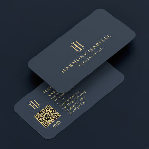 Monogram Aannemer Bouw Donkerblauw Visitekaartje
