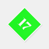Monogram aantal jaar neon met Initiaal aanpassen Servet (Hoek)