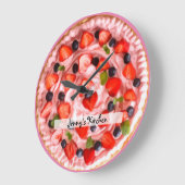 Monogram Aardbeien Pie Kitchen Wall klokken (Hoek)