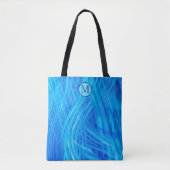 Monogram Abstract blauw lichtpatroonmonogram Draagtas (Voorkant)