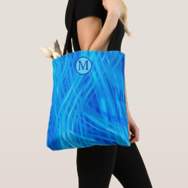 Monogram Abstract blauw lichtpatroonmonogram Draagtas
