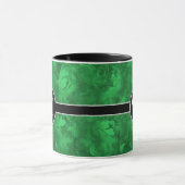 Monogram Abstract Emerald Green Feather Pattern Mok (Midden)