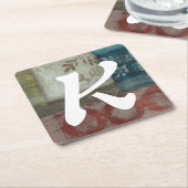 Monogram | Abstract erfgoed II Vierkante Kartonnen Onderzetter (Schuin)