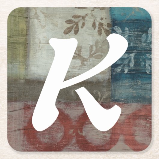 Monogram | Abstract erfgoed II Vierkante Kartonnen Onderzetter (Voorkant)