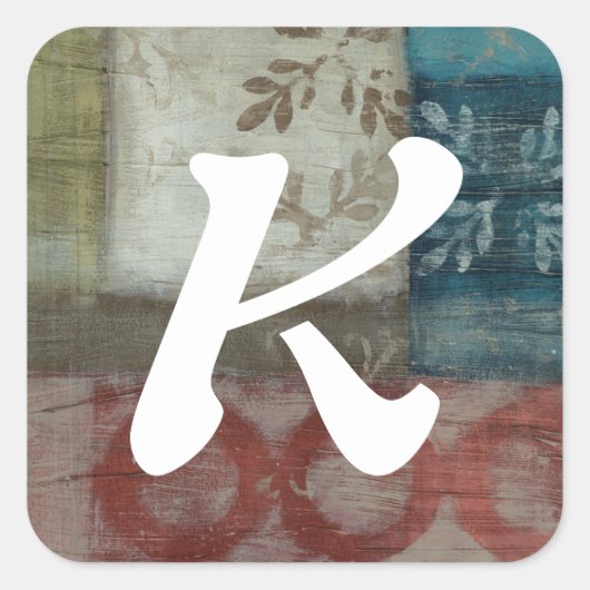 Monogram | Abstract erfgoed II Vierkante Sticker (Voorkant)