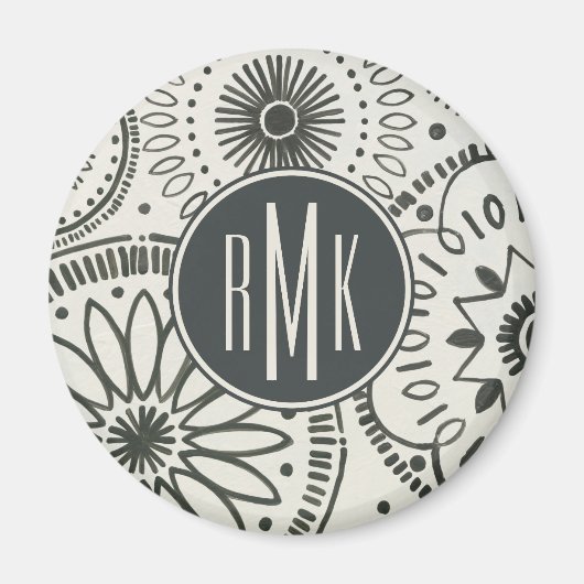 Monogram | Abstract Kami-patroon Magneet (Voorkant)