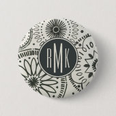 Monogram | Abstract Kami-patroon Ronde Button 5,7 Cm (Voorkant)