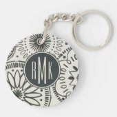 Monogram | Abstract Kami-patroon Sleutelhanger (Achterkant)