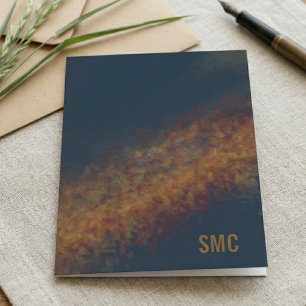 Monogram abstract melancholische goud bedankkaart