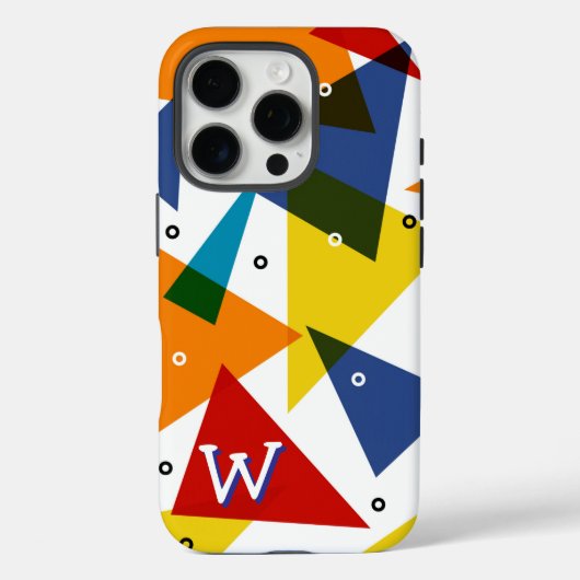 Monogram Abstract Moderne Driehoeken  Case-Mate iPhone Case (Achterkant)