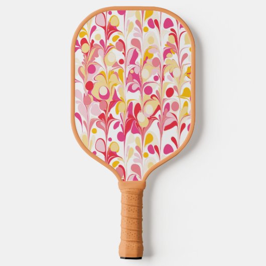 Monogram Abstract Patroon Roze Pickleball Paddle (Achterkant)