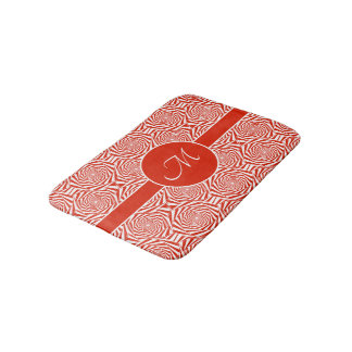 Monogram Abstract rozenpatroon Badmat