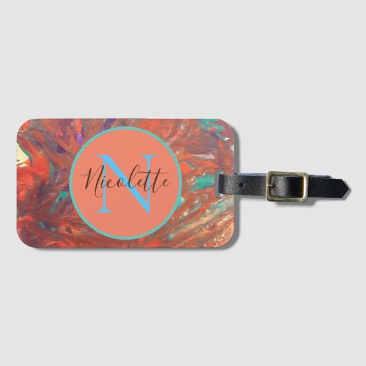 Monogram Abstract schilderen Bagagelabel (Voorkant (horizontaal))