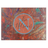 Monogram Abstract schilderij Familienaam Snijplank (Voorkant)