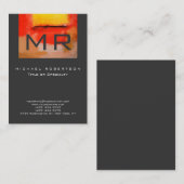 Monogram Abstract Visitekaartje met grijs rood (Voorkant / Achterkant)