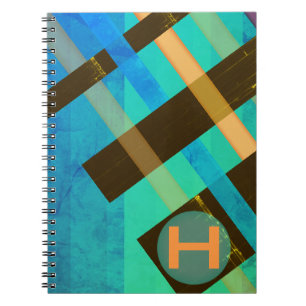 Monogram Abstract Weven Stripes Blues Notitieboek