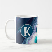 Monogram abstracte Oceaan Koffiemok (Links)