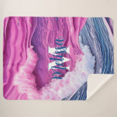 Monogram abstracte roze oceaangolven sherpa deken (Voorkant (horizontaal))