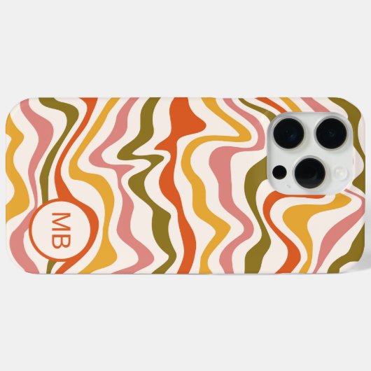 Monogram Abstracte strepen Modern Gepersonaliseerd Case-Mate iPhone Case (Achterkant (horizontaal))