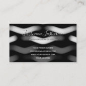 Monogram abstracte structuur zwart-wit visitekaartje (Achterkant)