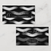 Monogram abstracte structuur zwart-wit visitekaartje (Voorkant / Achterkant)