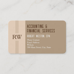 Monogram Accountant Financieel Fiscale Specialist Visitekaartje