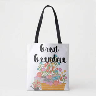 Monogram achter-oma bloementuin ontwerp draagtas