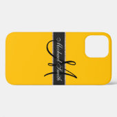 Monogram Achtergrond Amber Kleur Case-Mate iPhone Case (Achterkant (horizontaal))