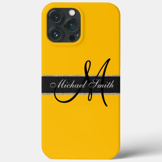 Monogram Achtergrond Amber Kleur Case-Mate iPhone Case (Achterkant)