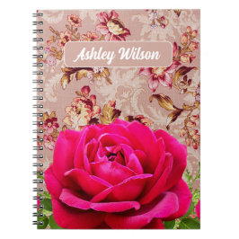 Monogram   achtergrond met bloem notitieboek