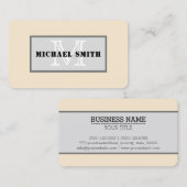 Monogram achtergrond van champagne Solid Color Visitekaartje (Voorkant / Achterkant)