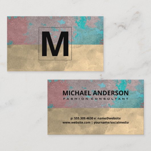 Monogram | Achtergrond van de oude generatie Visitekaartje (Voorkant / Achterkant)