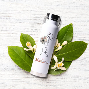 Monogram Ademhalen Paardenbloem Yoga Zelfzorg Waterfles