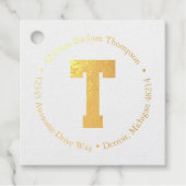 Monogram adres bedankjes labels (Voorkant)