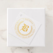 Monogram adres bedankjes labels (Met doos)