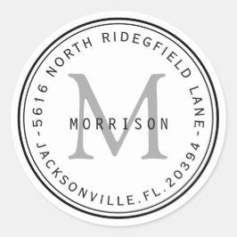Monogram Adres Label in wit