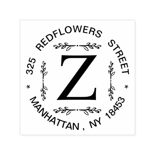 Monogram adres Weduwstempel Zelfinktende Stempel (Design)