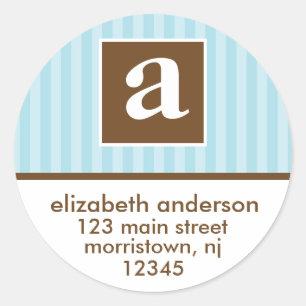 Monogram Adresetiketten Ronde Sticker