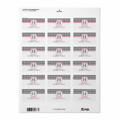 Monogram Adreslabel - Grijs Gingham en Roze Etiket (Full Sheet)